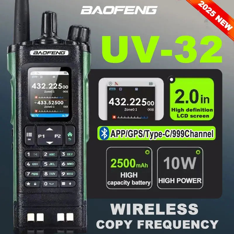 🔊 Talkie-Walkie Baofeng UV-32 – Puissant, Multi-Bande, Programmable via Bluetooth Ma boutique
