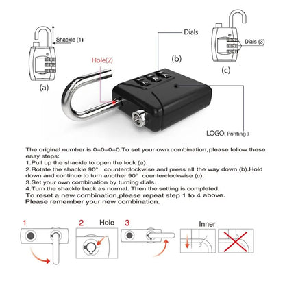 Mini Cadenas à Combinaison 3 Chiffres – Serrure pour Sac à Dos, Valise, Casier d’Étudiant - BLACKBEARD OUTDOOR INDUSTRIES