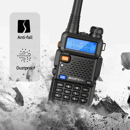 Baofeng UV-5R – Radio Bi-Bande VHF/UHF | 128 Canaux, Jusqu'à 15 km de Portée, Lampe LED et FM Ma boutique