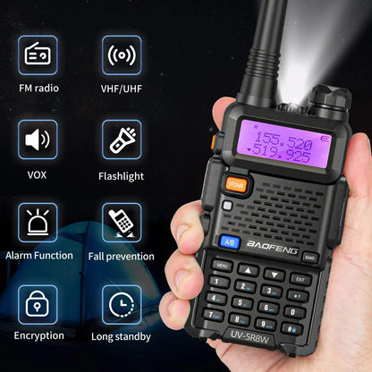 Baofeng UV-5R – Radio Bi-Bande VHF/UHF | 128 Canaux, Jusqu'à 15 km de Portée, Lampe LED et FM Ma boutique