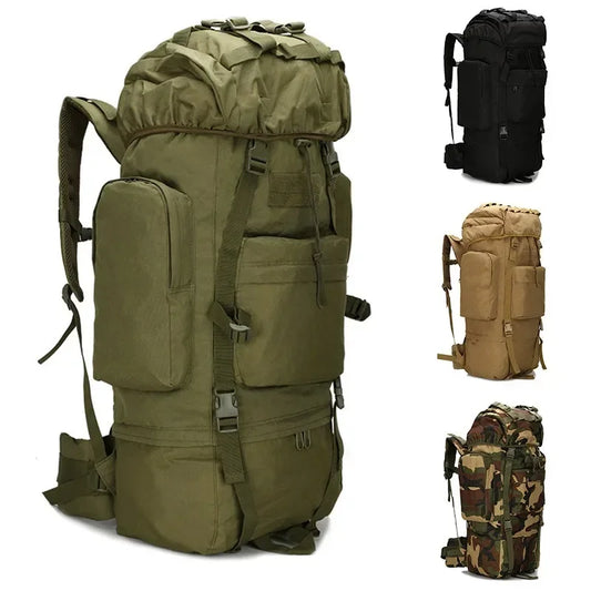 Sac à Dos de Randonnée 70L Imperméable avec Housse de Pluie – Grand Sac de Camping et Escalade - BLACKBEARD OUTDOOR INDUSTRIES