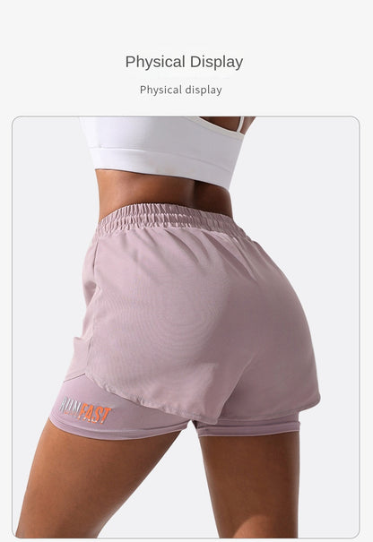 Short de Sport Femme 2-en-1 Mermaid Curve – Respirant, Séchage Rapide, Taille Cordon, Graphique Lettre - BLACKBEARD OUTDOOR INDUSTRIES