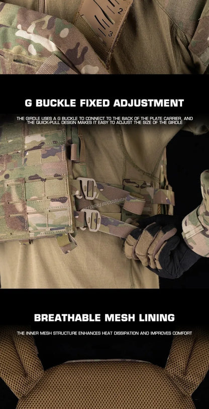 Gilet Tactique KZ Plate Carrier - Profil Bas, Léger, Ajustable, avec MOLLE et Système de Libération Rapide – Gilet de Combat pour Airsoft et Chasse - BLACKBEARD OUTDOOR INDUSTRIES