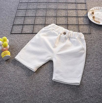 ensemble pour bébé chemise à manche courtes rayées et short uni Ma boutique