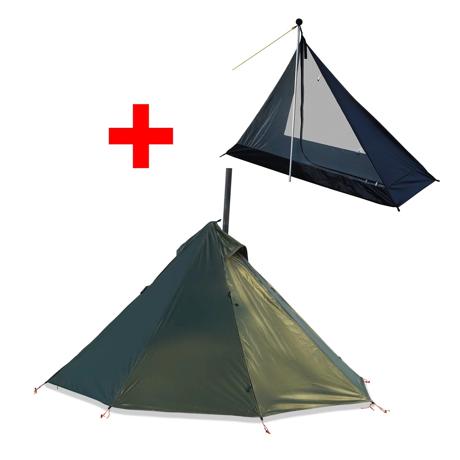 Tente Hot Tent Tipi 1 Personne – Avec Fenêtre pour Cheminée | Double Paroi | 3 Saisons | Bushcraft / Camping Solo - BLACKBEARD OUTDOOR INDUSTRIES