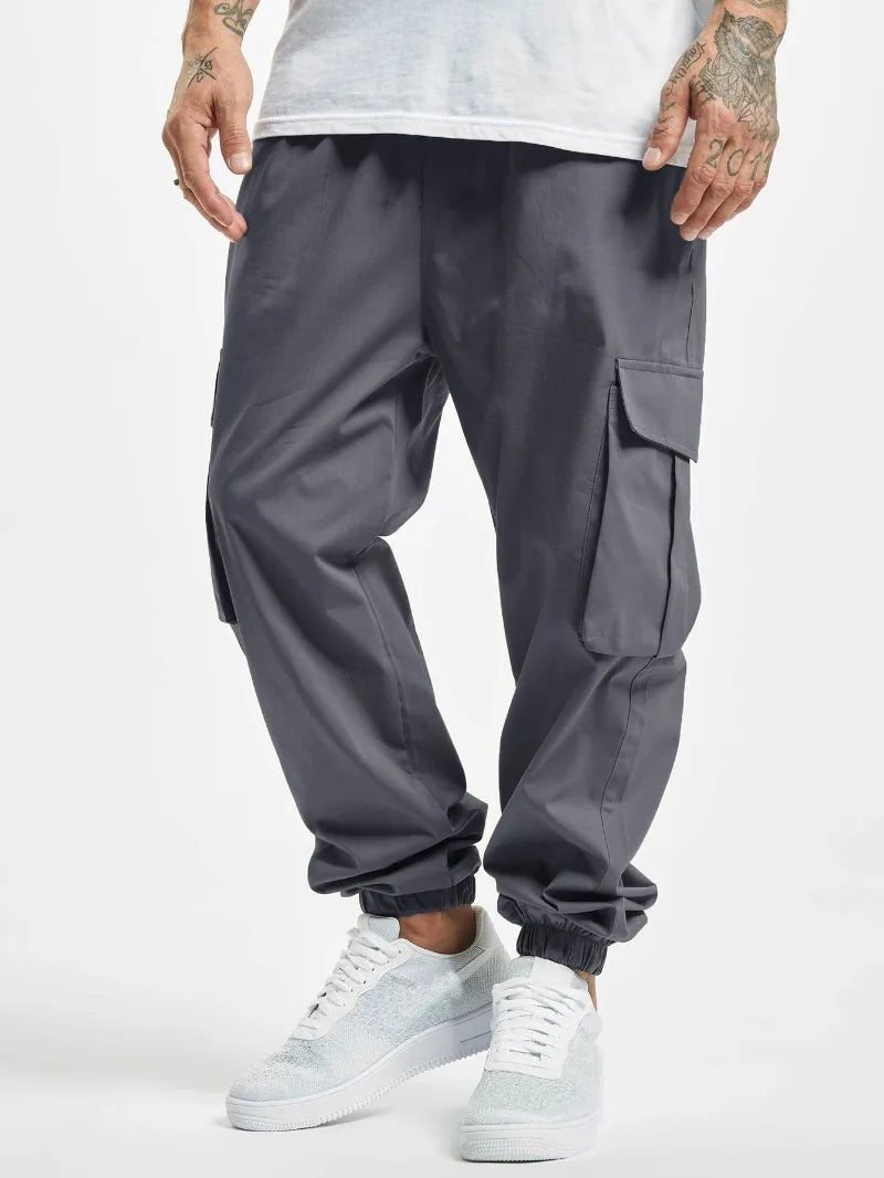 Pantalon Cargo Homme Grande Taille | Style Européen Décontracté | Taille Élastique & Cordon | Multi-poches | Léger & Confortable - BLACKBEARD OUTDOOR INDUSTRIES