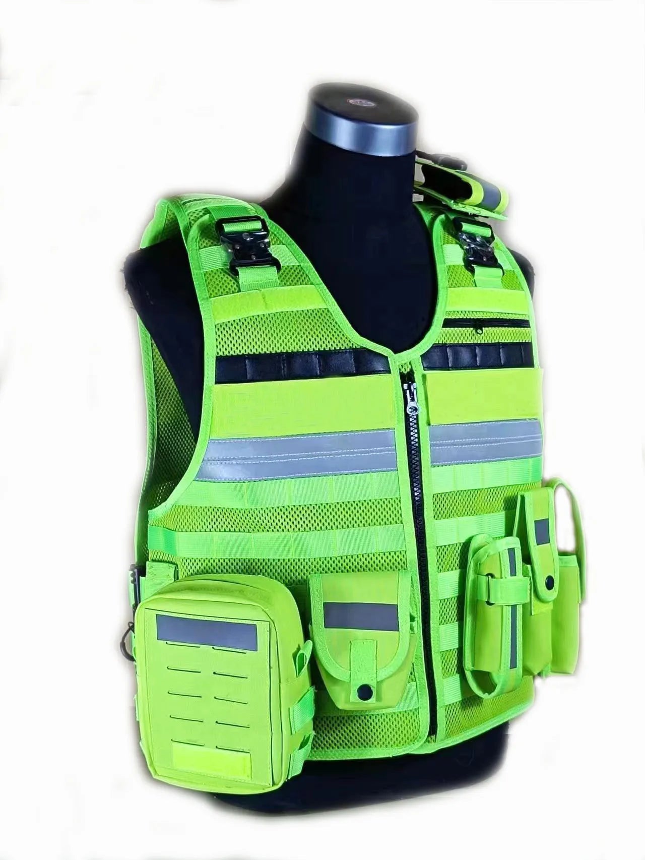 Gilet Tactique Multifonctionnel Noir - Gilet Protecteur Outdoor avec Intérieur Jaune Respirant, Confortable, Réfléchissant et Détachable BLACKBEARD OUTDOOR INDUSTRIES