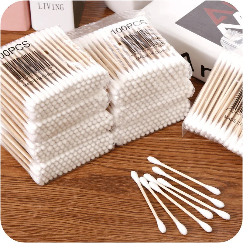 Coton-Tiges Double Têtes – Bâtonnets en Bois avec Embouts en Coton Pur – Nettoyage Nez, Oreilles & Soins Beauté - BLACKBEARD OUTDOOR INDUSTRIES