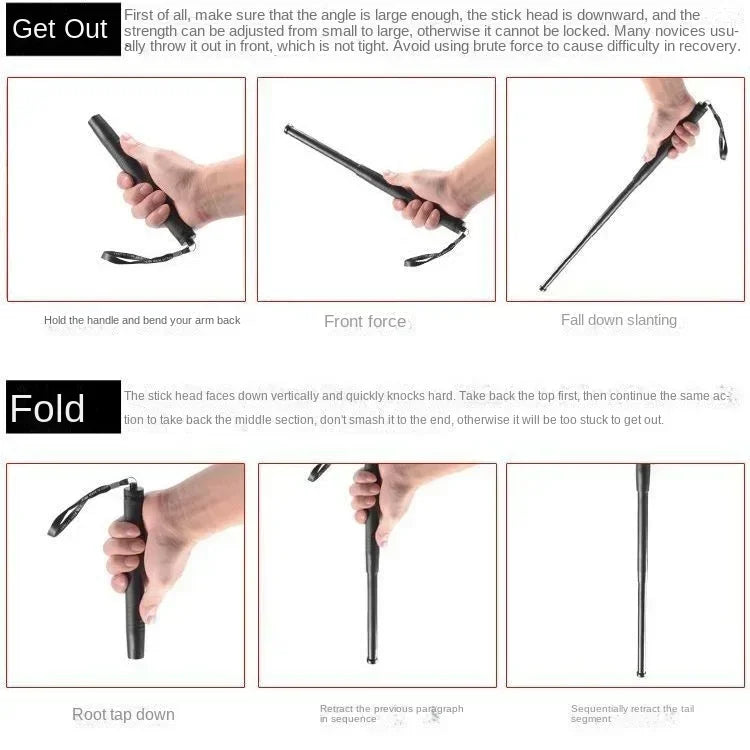 Outdoor AntiSlip Mini Pocket Quick Pull handle Flexible Security and Self-Defense foldable Multifuncational Walking Party Favors BLACKBEARD OUTDOOR INDUSTRIES