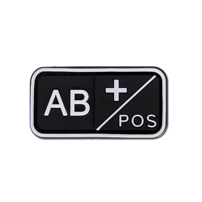 Patch Groupe Sanguin 3D PVC – A B AB O Rh + / - – Écusson Tactique Militaire Hook & Loop 5×2,5 cm - BLACKBEARD OUTDOOR INDUSTRIES