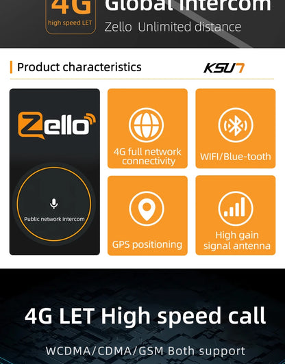KSUT ZL18 Talkie-Walkie Professionnel 4G WiFi Zello POC — Communication Sans Limite - BLACKBEARD OUTDOOR INDUSTRIES