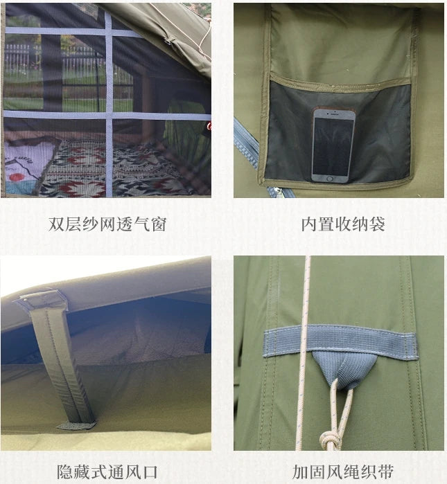 Tente de Camping Gonflable 6.3㎡ pour 3-4 Personnes – Abri Extérieur Résistant à la Pluie et à l'Humidité BLACKBEARD OUTDOOR INDUSTRIES