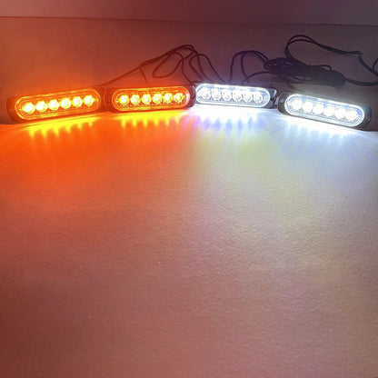 Éclairage de Calandre avant LED 12V/24V avec Lumières Stroboscopiques d'Alerte - Lampe de Signalisation Jaune et Blanche BLACKBEARD OUTDOOR INDUSTRIES