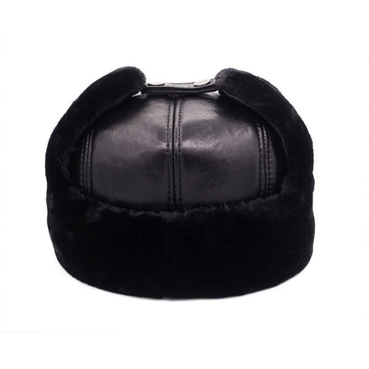Casquette Bombardier Homme en Véritable Cuir de Mouton – Hiver – Style Russe Élégant - BLACKBEARD OUTDOOR INDUSTRIES