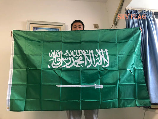 Drapeau de l'Arabie Saoudite – 90x150 cm – Drapeau National en Polyester – Décoration Intérieure et Extérieure BLACKBEARD OUTDOOR INDUSTRIES