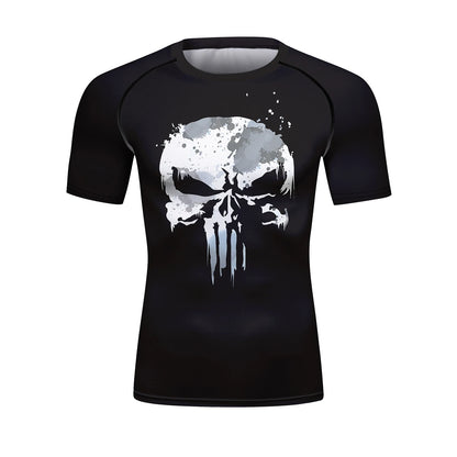 Ensemble T-shirt et Pantalon MMA Jiu Jitsu Skull pour Homme – Rashguard BJJ, Grappling Brésilien, Shorts MMA, Vêtements de Gym, Gi de Boxe, Maillots Muay Thai - BLACKBEARD OUTDOOR INDUSTRIES