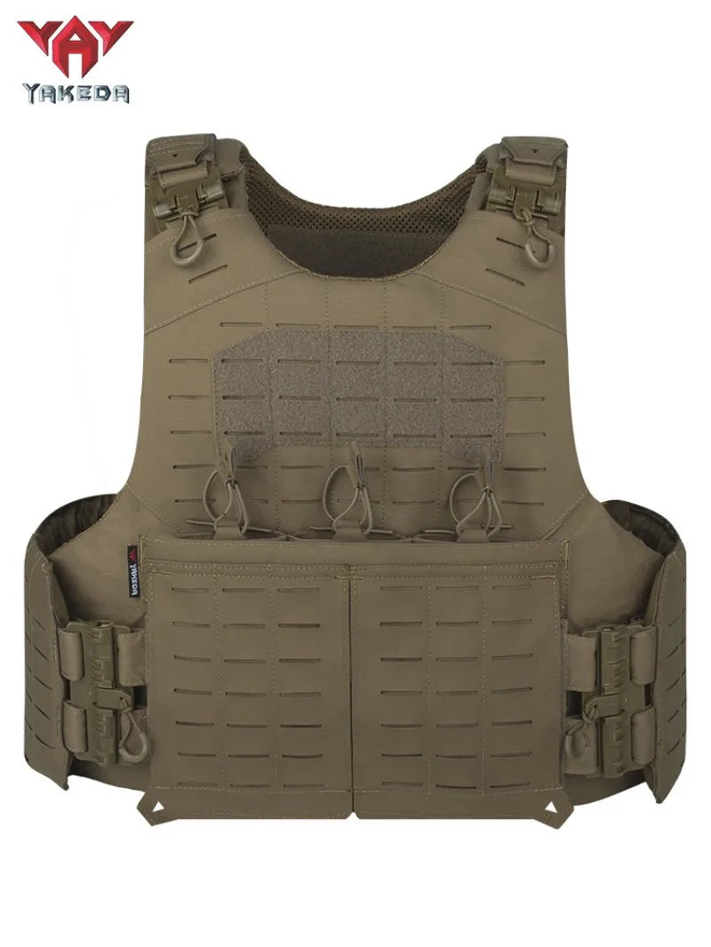Gilet de Chasse Yakeda 1000D à Libération Rapide – Gilet Tactique Modulaire avec Système MOLLE Découpé au Laser et Poche Double et Triple pour Chargeurs BLACKBEARD OUTDOOR INDUSTRIES