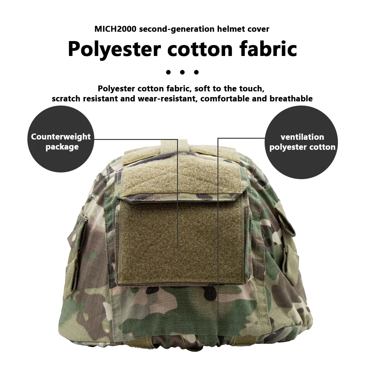 Housse Camouflage Tactique pour Casque MICH 2000 Ma boutique