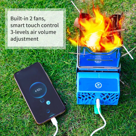 Mini Réchaud de Camping Portable – Survival Stove avec Générateur Thermoélectrique et Powerbank - BLACKBEARD OUTDOOR INDUSTRIES