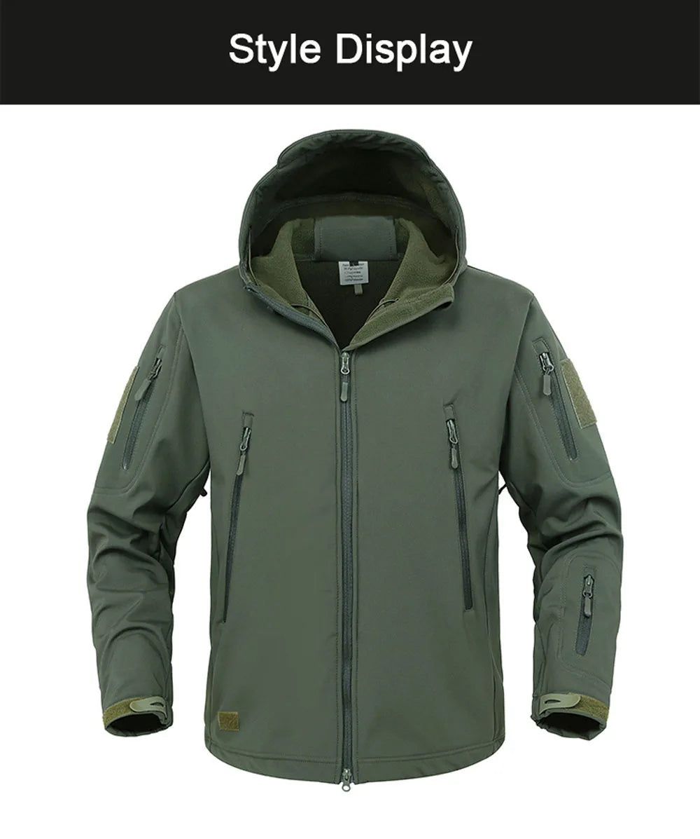 Veste Soft Shell Militaire Shark Skin – Veste Tactique Hommes, Coupe-Vent et Imperméable, Manteau Bomber à Capuche, Veste de Combat Armée pour Homme BLACKBEARD OUTDOOR INDUSTRIES