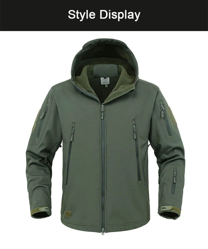Veste Soft Shell Militaire Shark Skin – Veste Tactique Hommes, Coupe-Vent et Imperméable, Manteau Bomber à Capuche, Veste de Combat Armée pour Homme BLACKBEARD OUTDOOR INDUSTRIES