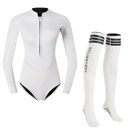 Combinaison Bikini Néoprène Femme 2MM avec Bas – Maillot de Bain Longues Manches Surf, Plongée, Snorkeling, Natation - BLACKBEARD OUTDOOR INDUSTRIES
