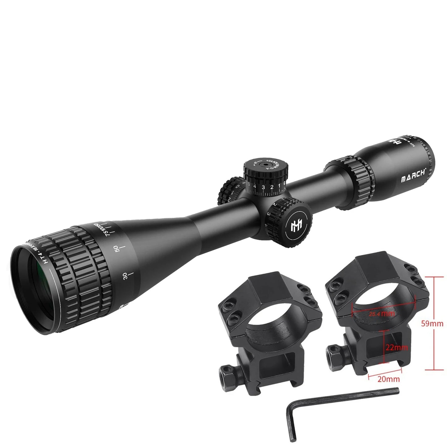 March HT4-16X44AOE Lunette de Visée Tactique - BLACKBEARD OUTDOOR INDUSTRIES