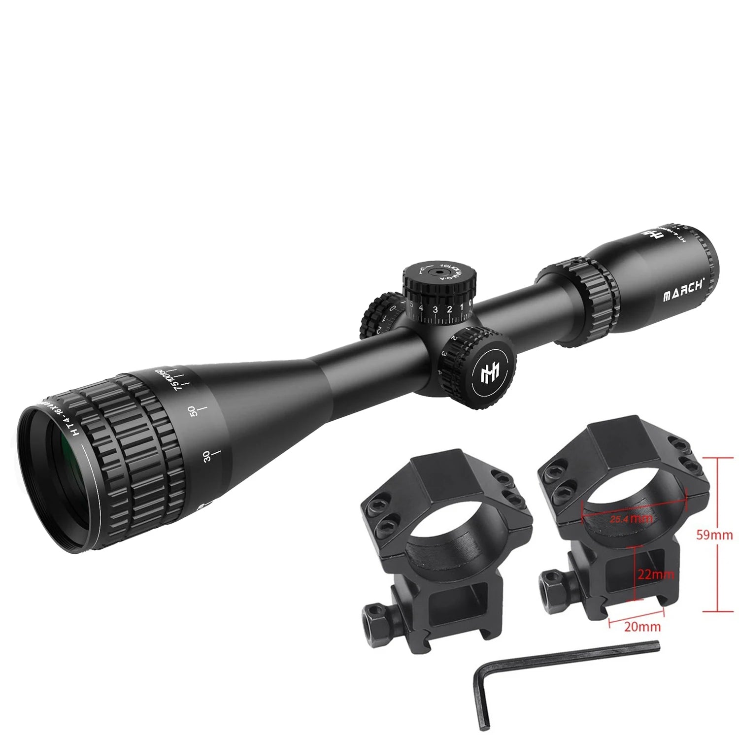 March HT4-16X44AOE Lunette de Visée Tactique - BLACKBEARD OUTDOOR INDUSTRIES