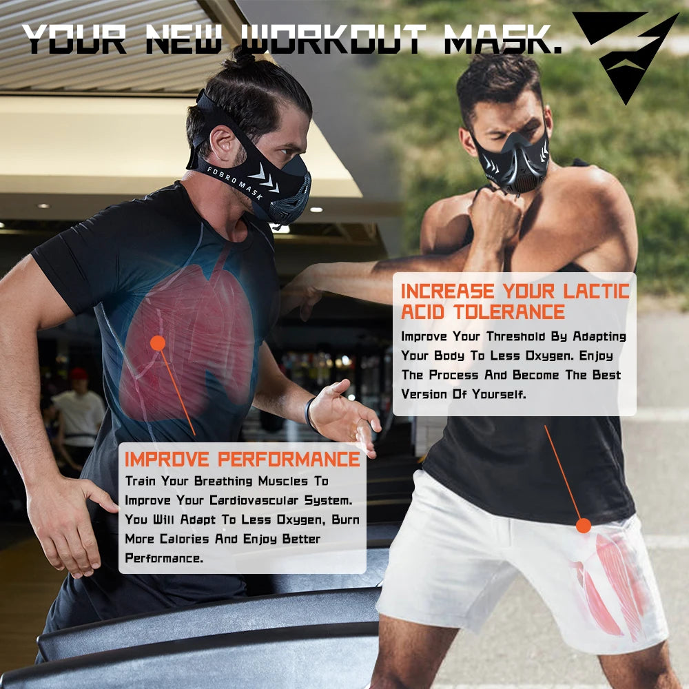 Masque d’Entraînement Sportif – Édition Élévation | Course, Fitness, Cyclisme – Style Noir 2.0 - BLACKBEARD OUTDOOR INDUSTRIES