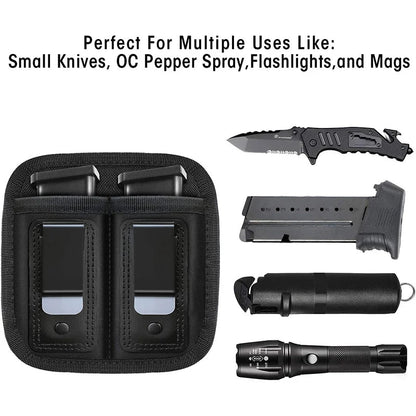 Pochette Porte-Chargeur Simple/Double pour Armes - Support IWB pour Chargeur 9mm, .40, .45, .380, .357 | Étui de Poche avec Clip Métallique BLACKBEARD OUTDOOR INDUSTRIES