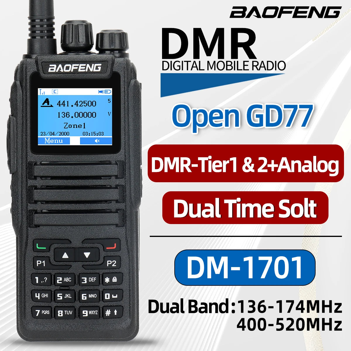 Talkie Walkie Baofeng DMR DM-1701 Digital & Analog - Dual Mode, Haute Performance - BLACKBEARD OUTDOOR INDUSTRIES