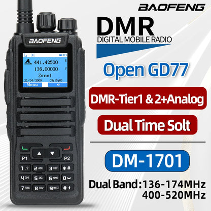 Talkie Walkie Baofeng DMR DM-1701 Digital & Analog - Dual Mode, Haute Performance - BLACKBEARD OUTDOOR INDUSTRIES