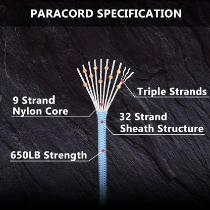 Corde Paracorde 9 Brins – 650 lb – Diamètre 4 mm – 5/15/31 mètres - BLACKBEARD OUTDOOR INDUSTRIES