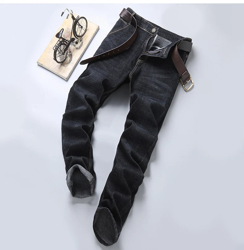 Jean Homme Fashion Business – Jean Slim Stretch Classique, Pantalon Casual – Denim Noir et Bleu BLACKBEARD OUTDOOR INDUSTRIES