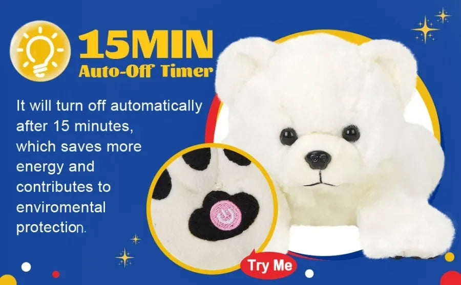 37cm peluche ours polaire lumineuse musicale pour enfants Ma boutique