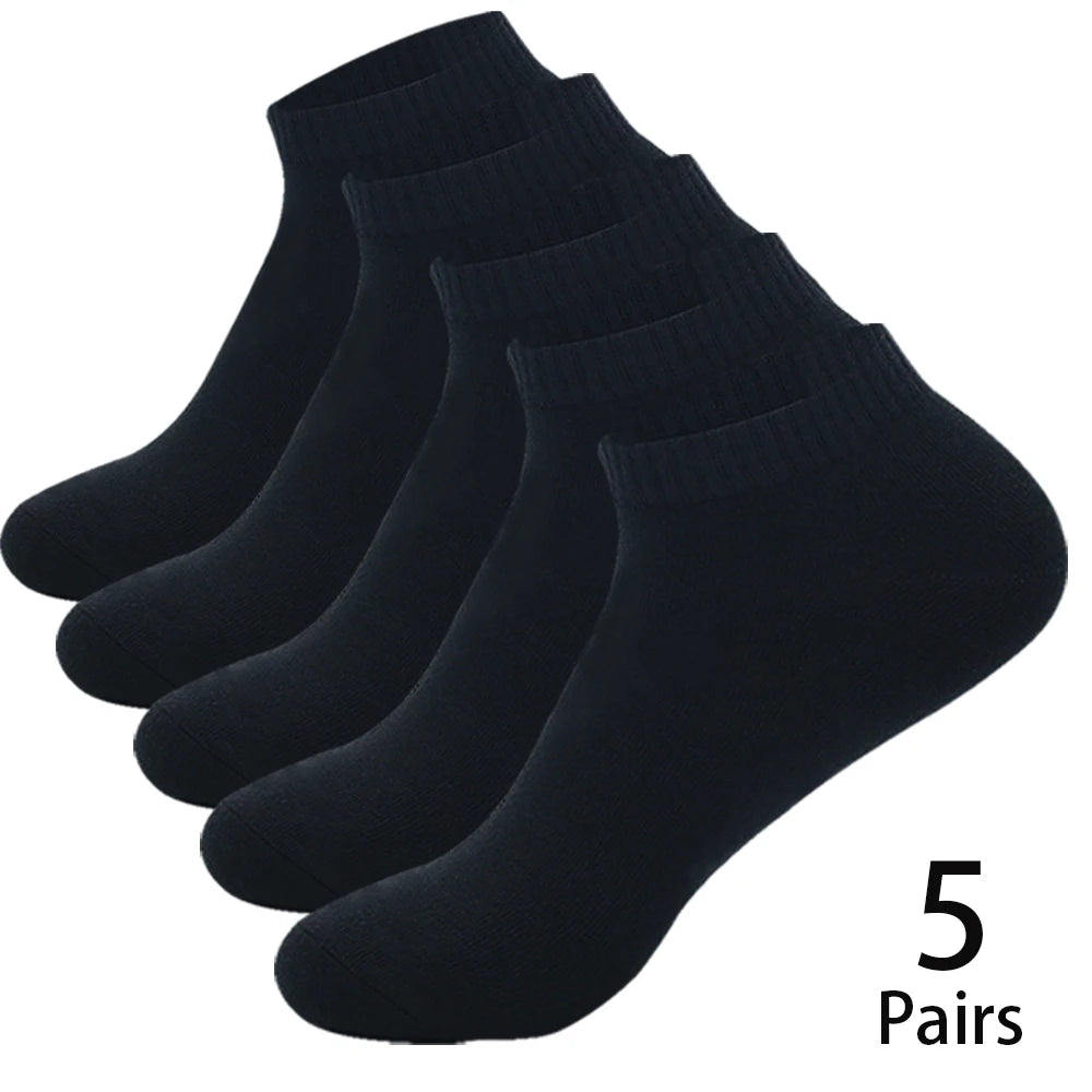 5 Paires de Chaussettes Basses pour Hommes – Coton, Couleur Unie (Noir/Blanc) BLACKBEARD OUTDOOR INDUSTRIES