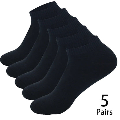 5 Paires de Chaussettes Basses pour Hommes – Coton, Couleur Unie (Noir/Blanc) BLACKBEARD OUTDOOR INDUSTRIES