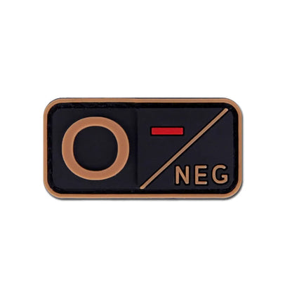 Patch Groupe Sanguin 3D PVC – A B AB O Rh + / - – Écusson Tactique Militaire Hook & Loop 5×2,5 cm - BLACKBEARD OUTDOOR INDUSTRIES