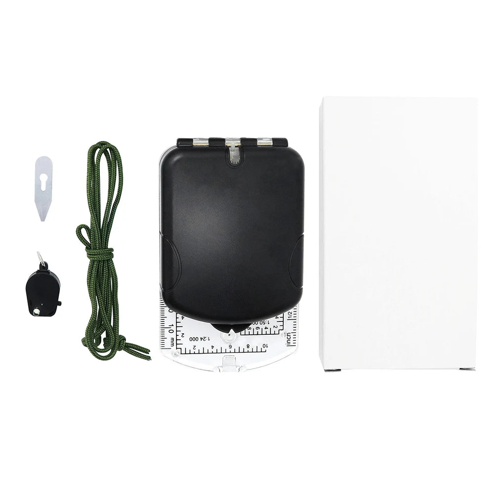 Boussole Numérique Portable Lumineuse avec LED - Boussole de Camping, Outil de Survie avec Anneau Fluorescent, Idéale pour Aventures en Plein Air - BLACKBEARD OUTDOOR INDUSTRIES