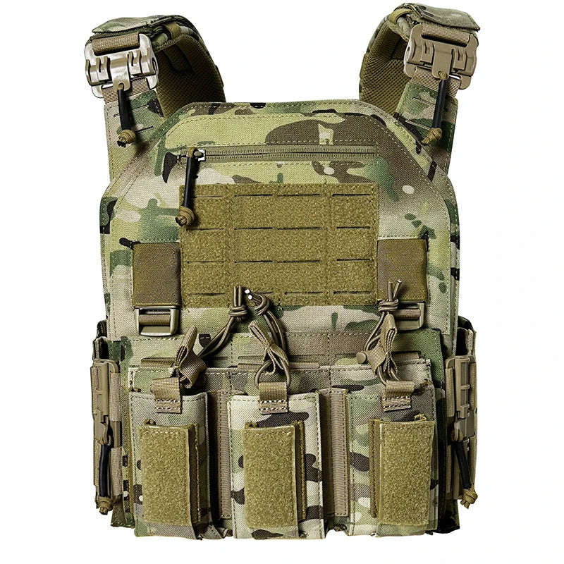 Gilet de Combat 6094 Tactique - Gilet Détachable Rapide avec Système Laser Cut et Porte-Plaque de Protection - Équipement Tactique Noir BLACKBEARD OUTDOOR INDUSTRIES