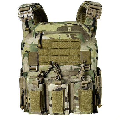 Gilet de Combat 6094 Tactique - Gilet Détachable Rapide avec Système Laser Cut et Porte-Plaque de Protection - Équipement Tactique Noir BLACKBEARD OUTDOOR INDUSTRIES