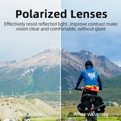 ROCKBROS Lunettes de Vélo Polarisées UV400 – Protection Solaire, Ultra-légères, Grand Cadre MTB & Route - BLACKBEARD OUTDOOR INDUSTRIES