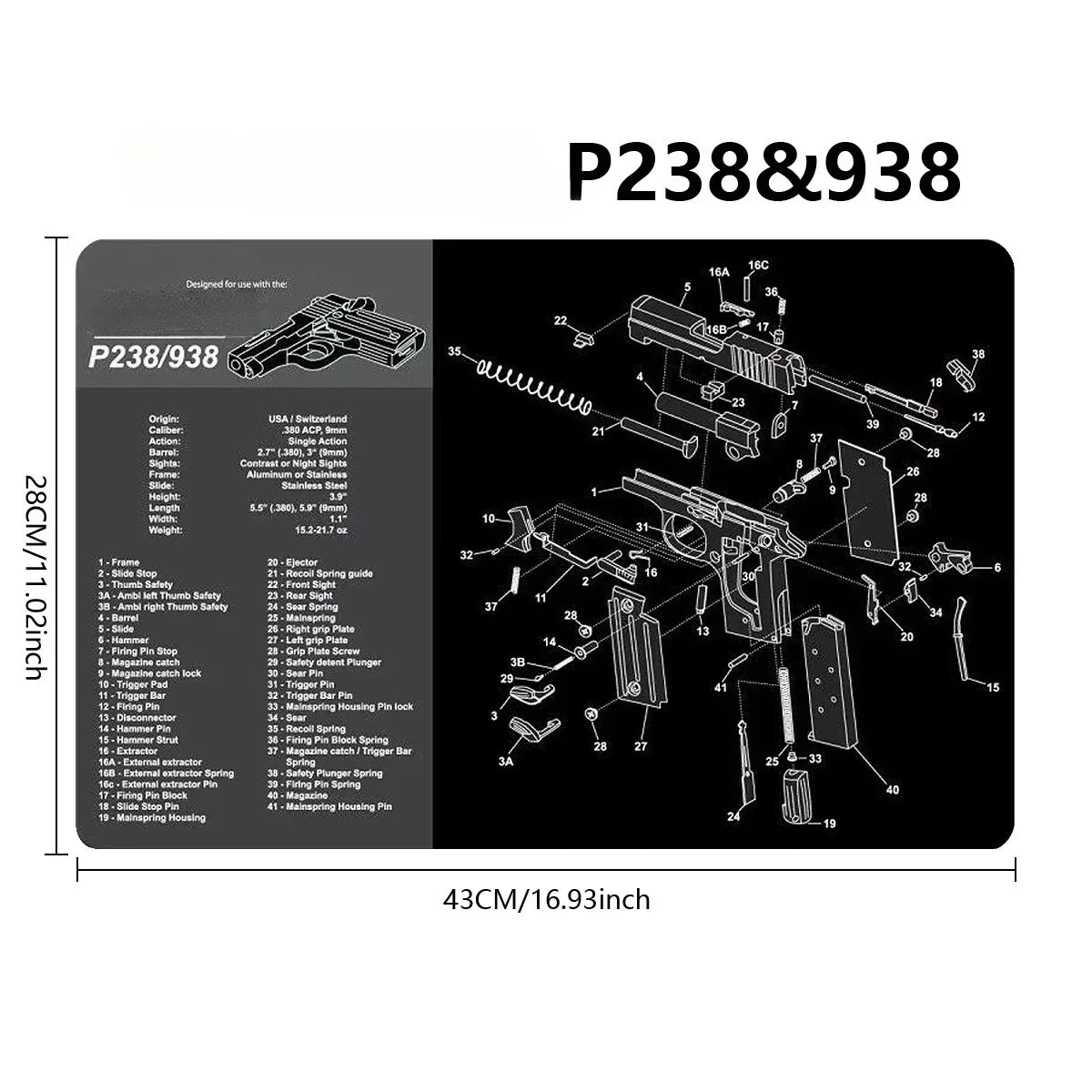 Tapis de Nettoyage pour Arme | Tapis Souris Multi-Armes – AR15, AK47, Remington 870, Glock, CZ75, P226, 1911… - BLACKBEARD OUTDOOR INDUSTRIES