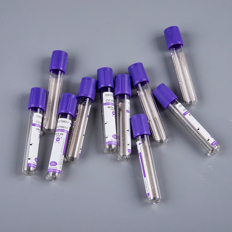 10 pcs Tubes de Prélèvement Sanguin Sous Vide Jetables EDTA-K2 avec Bouchon – 2 ml / 5 ml Ma boutique