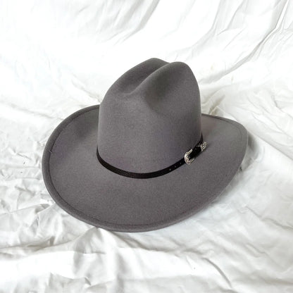 Chapeau Vintage Western Cowboy Unisexe – Style Gentleman & Cowgirl, Large Bord en Cuir – Jazz Cloche Sombrero Élégant pour Homme & Femme - BLACKBEARD OUTDOOR INDUSTRIES
