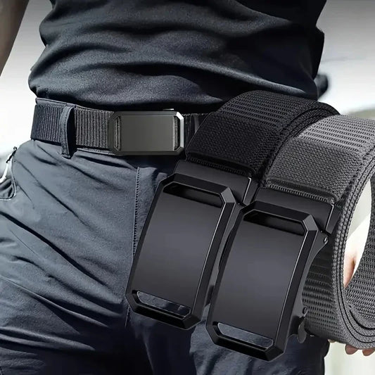 Ceinture Automatique à Boucle – Ceinture en Toile Tactique, Casual et Outdoor pour Homme, Idéale pour le Travail, l’Entraînement Militaire et les Activités de Plein Air - BLACKBEARD OUTDOOR INDUSTRIES
