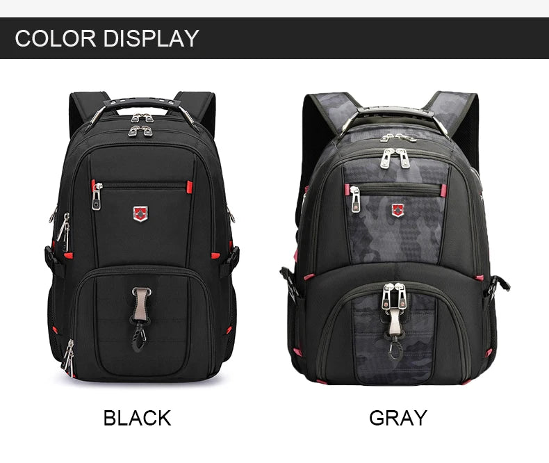 Sac à Dos Imperméable 20 pouces avec Port USB – Sac École et Voyage Antivol Unisexe à Haute Capacité - BLACKBEARD OUTDOOR INDUSTRIES