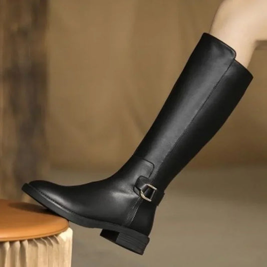 Bottes Hautes en PU avec Boucles Métalliques pour Femme - BLACKBEARD OUTDOOR INDUSTRIES