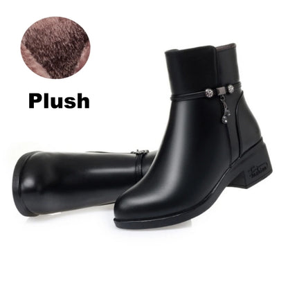 Bottines Femme en Cuir Véritable – Chaudes & Élégantes – Hiver | WOIZGIC - BLACKBEARD OUTDOOR INDUSTRIES