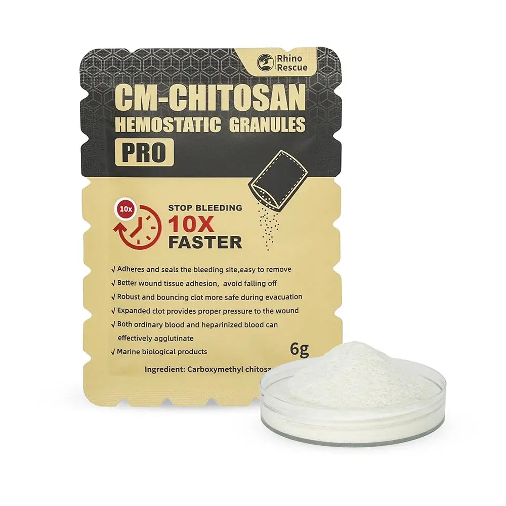 Poudre Hémostatique Granulée au Chitosane – RHINO RESCUE – 6g / 15g – Contrôle Rapide des Saignements Ma boutique